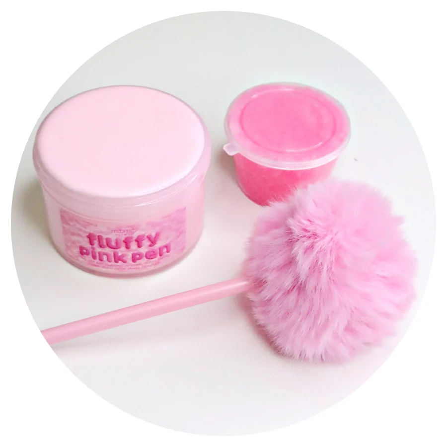 Fluffy Pink Pen Slime - Image 2